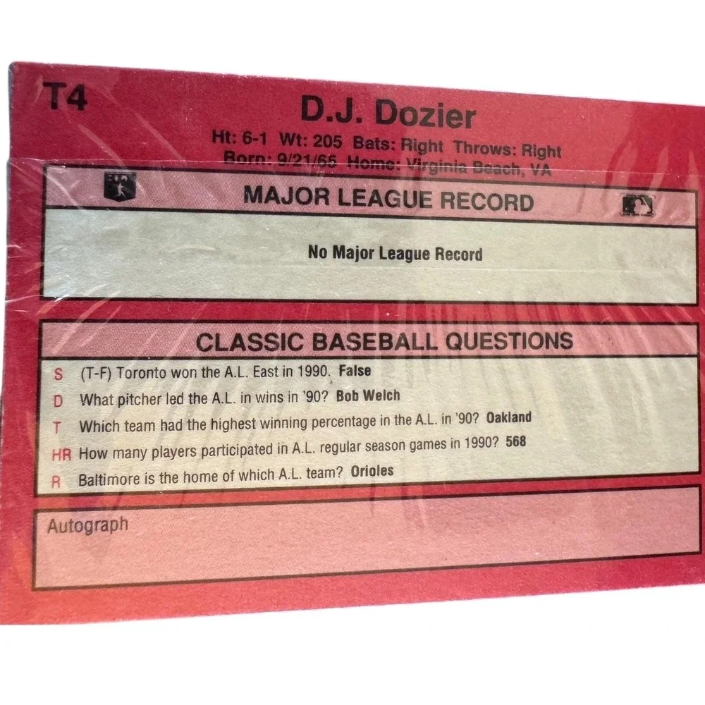 Classic‎ Baseball 1991 Trivia Cards MLB Factory Sealed Strikeout Kings Set 1991